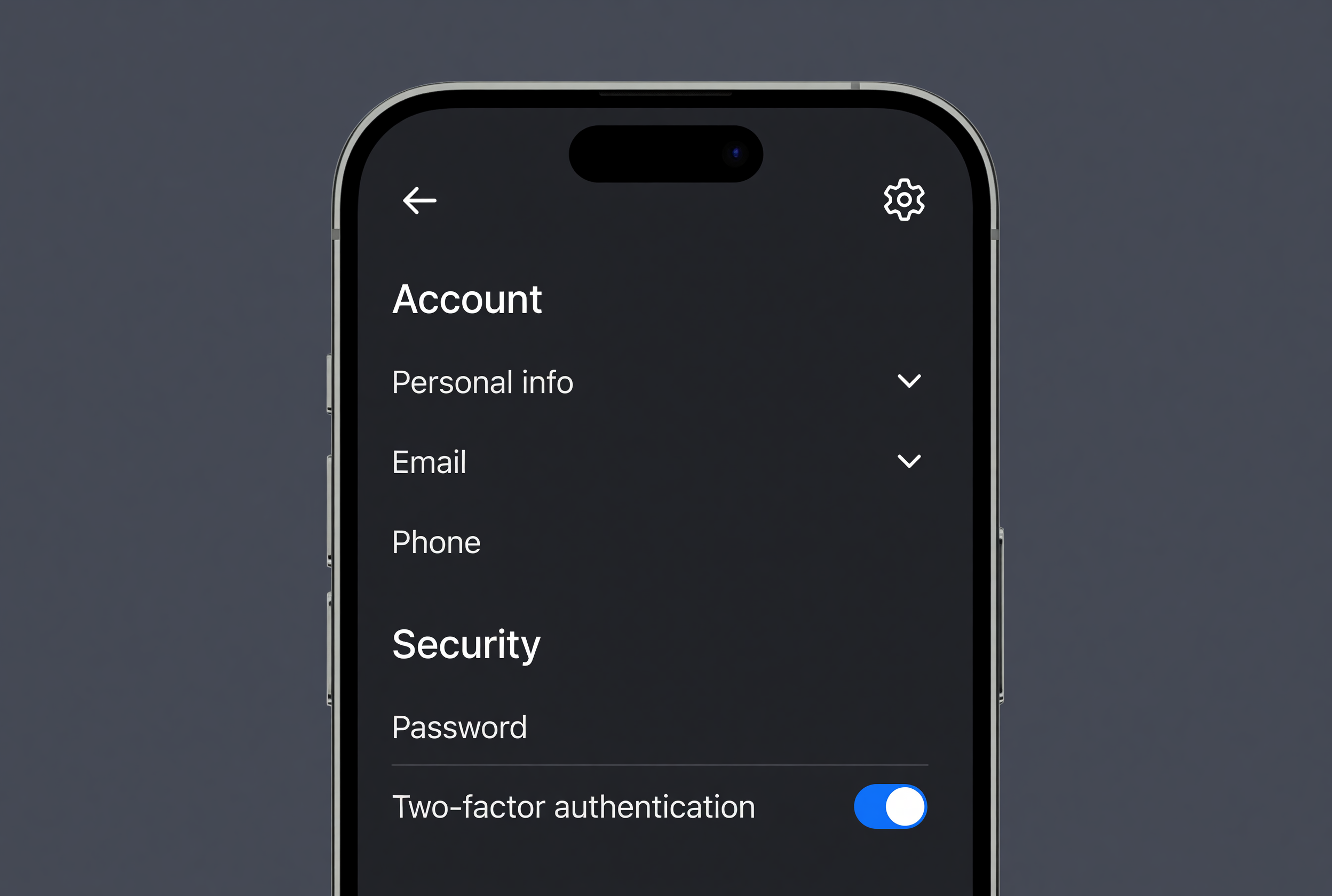 Illustration of account settings and security