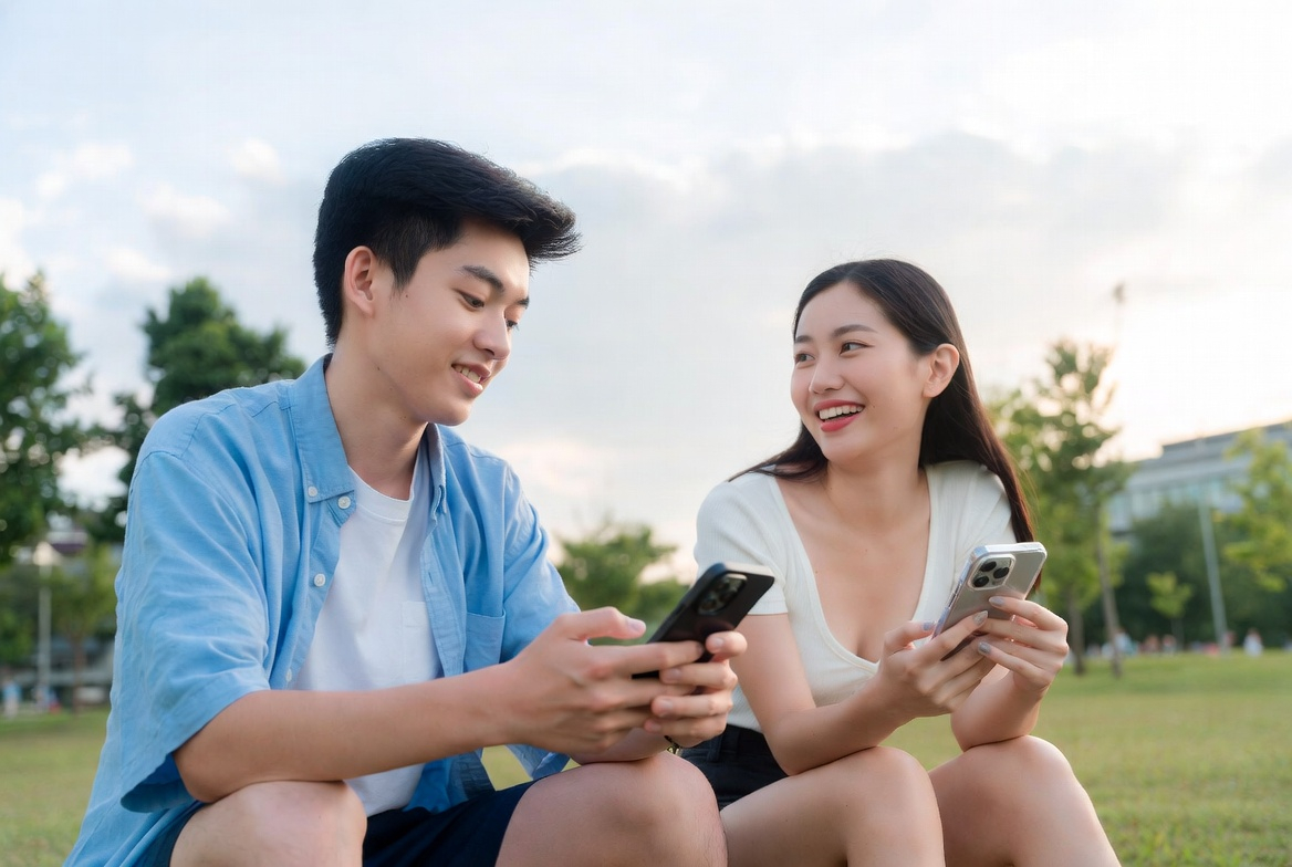 Illustration of students connecting and chatting