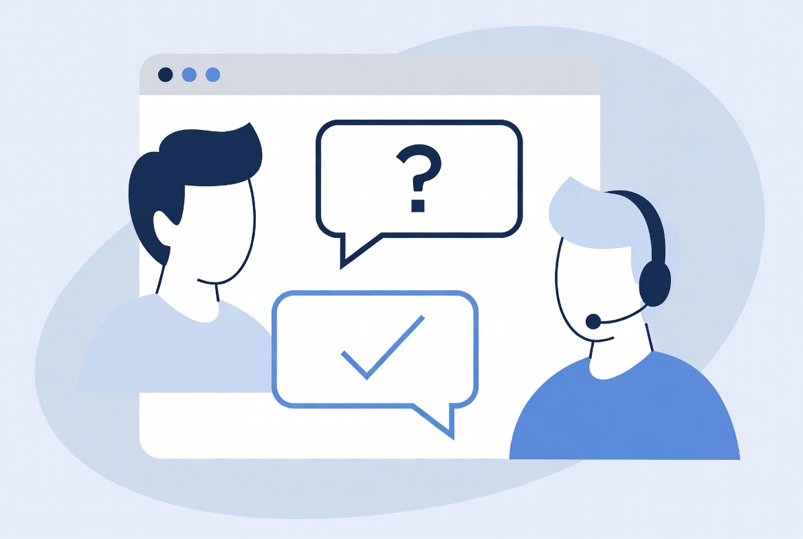 Illustration of customer support and chat